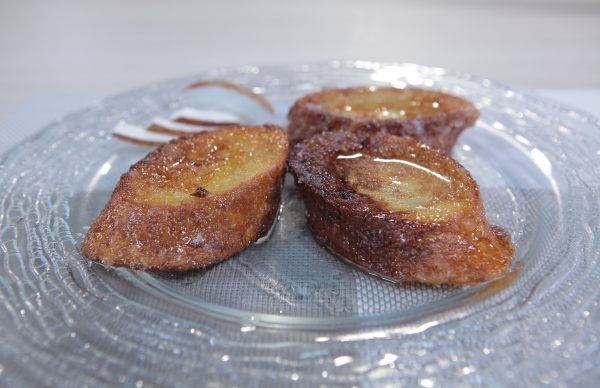 Torrijas con dulce de coco baja